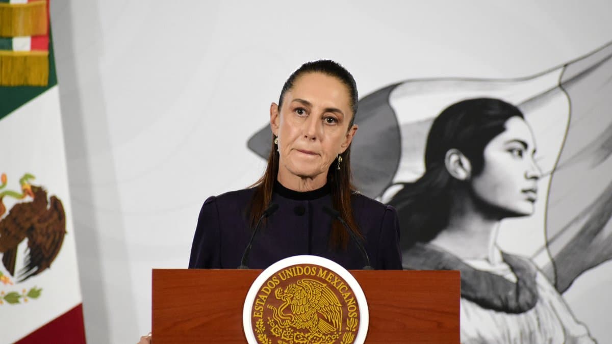 Claudia Sheinbaum, durante una comparecencia de prensa