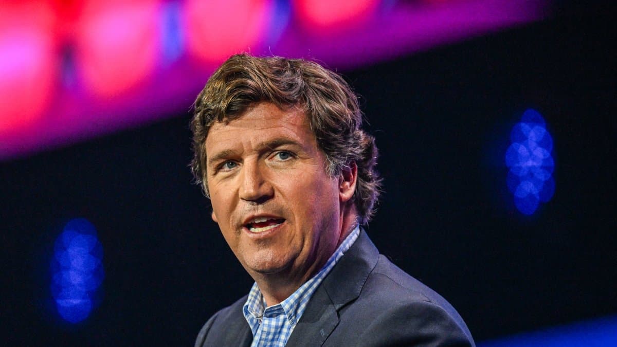 Tucker Carlson en un evento de Turning Point Action USA/ Giorgio Viera