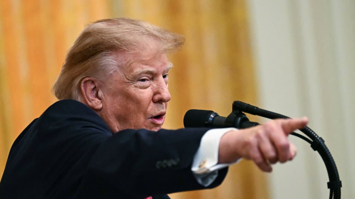 El presidente Donald Trump pronuncia un discurso durante un acto de celebración del Mes de la Herencia Hispana, este 30 de septiembre.