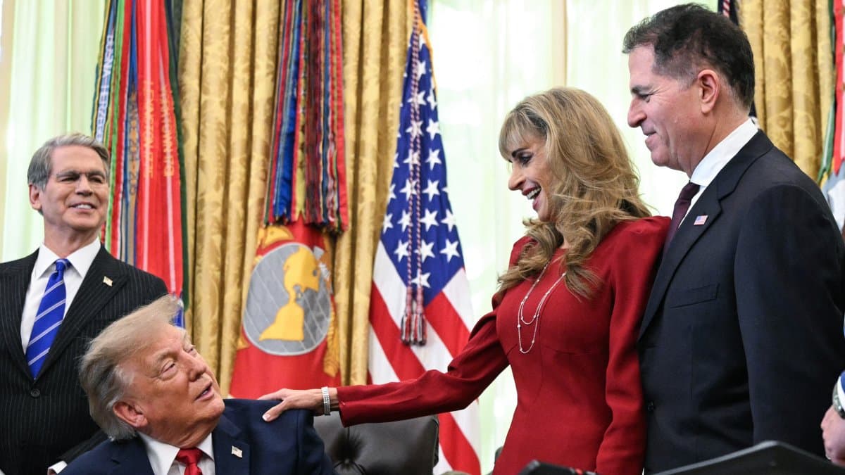 Donald Trump, junto a Michael y Susan Dell