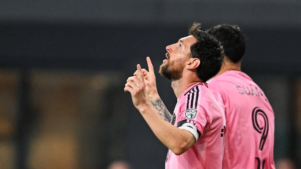 Messi celebra uno de sus goles
