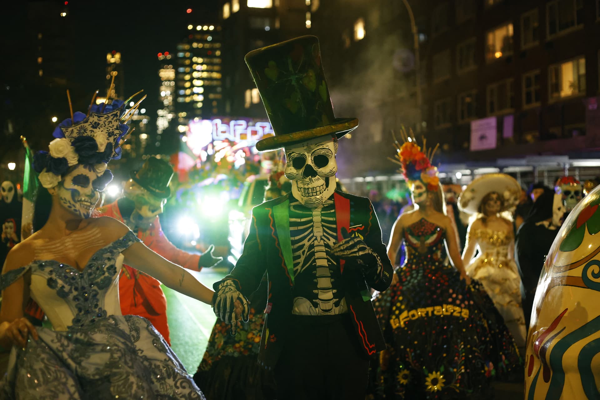 Thousands of people take part in the annual Halloween parade in Greenwich Village, New York