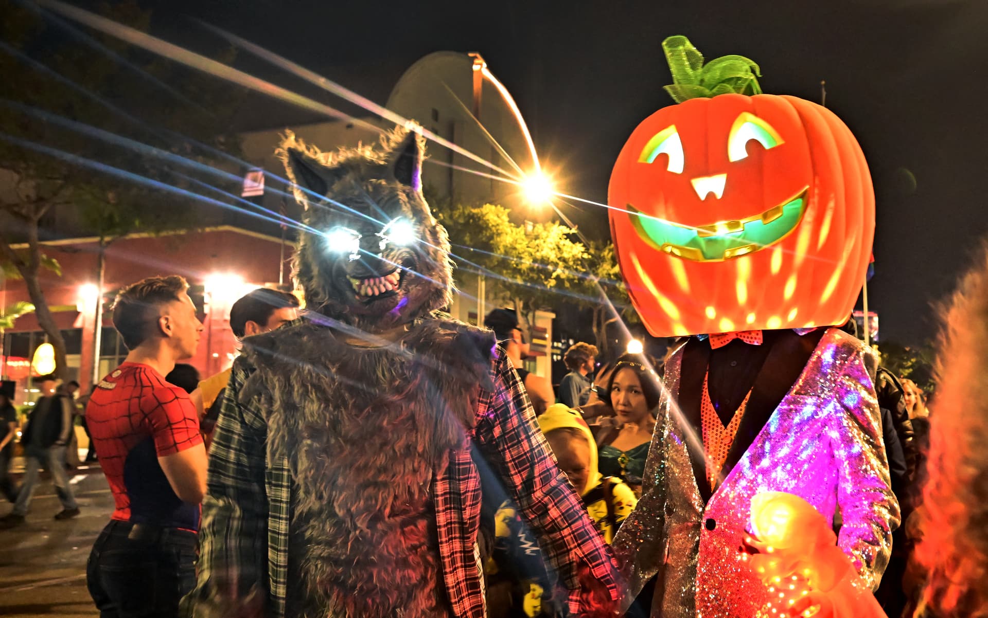 People in costumes at the West Hollywood Halloween Carnival