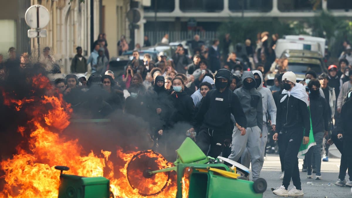 Protestas cerca de la Place de la Nation, en París