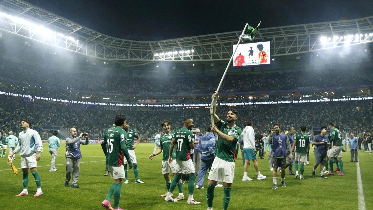 Los jugadores del Palmeiras celebran el pase a la final de la Copa Libertadores 2026