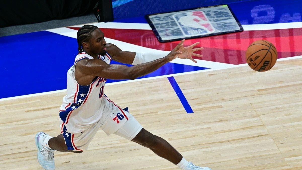Tyrese Maxey, durante un partido con los Philadelphia 76ers en 2025